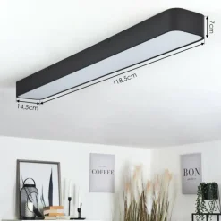 hofstein Plafonnier Iriondo LED Noir, 1 lumière, Télécommandes