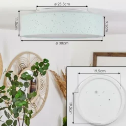 Lampes En Tissu-hofstein Plafonnier Jakkila LED Blanc, 1 lumière