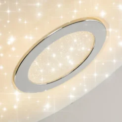 hofstein Plafonnier Jamton LED Chrome, 1 lumière, Télécommandes