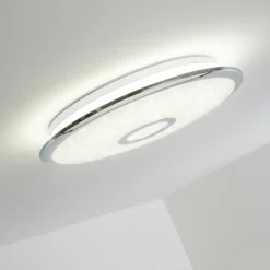 hofstein Plafonnier Jamton LED Chrome, 1 lumière, Télécommandes