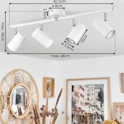 hofstein Plafonnier Javel Blanc, 4 lumières* Spots Et Projecteurs