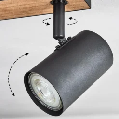 Luminaires Scandinaves-hofstein Plafonnier Javel Brun, Couleur bois, Noir, 3 lumières