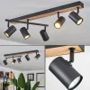 Luminaires Scandinaves-hofstein Plafonnier Javel Brun, Couleur bois, Noir, 5 lumières