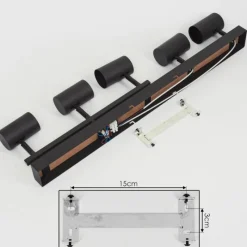 Luminaires Scandinaves-hofstein Plafonnier Javel Brun, Couleur bois, Noir, 5 lumières