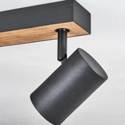 Luminaires Scandinaves-hofstein Plafonnier Javel Brun, Couleur bois, Noir, 5 lumières