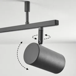 hofstein Plafonnier Javel Brun, Gris, Couleur bois, Noir, 6 lumières