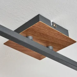 hofstein Plafonnier Javel Brun, Gris, Couleur bois, Noir, 6 lumières