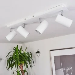 hofstein Plafonnier Javel Chrome, Blanc, 4 lumières* Spots Et Projecteurs