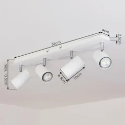 hofstein Plafonnier Javel Chrome, Blanc, 4 lumières* Spots Et Projecteurs