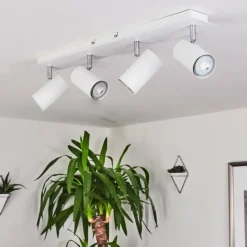 hofstein Plafonnier Javel Chrome, Blanc, 4 lumières* Spots Et Projecteurs