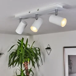 hofstein Plafonnier Javel Chrome, Blanc, 3 lumières* Spots Et Projecteurs