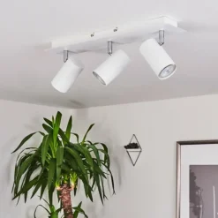 hofstein Plafonnier Javel Chrome, Blanc, 3 lumières* Spots Et Projecteurs