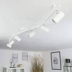 hofstein Plafonnier Javel Chrome, Blanc, 6 lumières