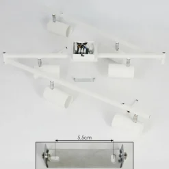 hofstein Plafonnier Javel Chrome, Blanc, 6 lumières