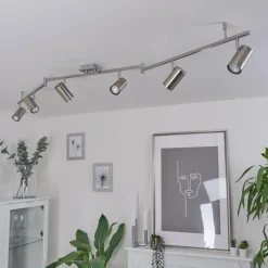 hofstein Plafonnier Javel Chrome, Nickel mat, 6 lumières