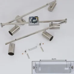 hofstein Plafonnier Javel Chrome, Nickel mat, 6 lumières