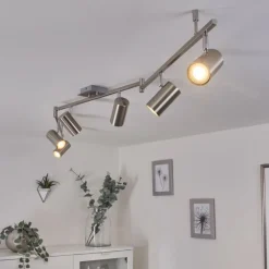 hofstein Plafonnier Javel Chrome, Nickel mat, 6 lumières