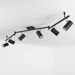 hofstein Plafonnier Javel Chrome, Noir, 6 lumières