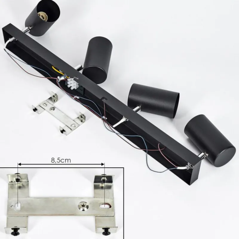 hofstein Plafonnier Javel Chrome, Noir, 4 lumières