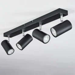 hofstein Plafonnier Javel Chrome, Noir, 4 lumières