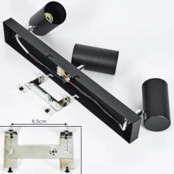 hofstein Plafonnier Javel Chrome, Noir, 3 lumières