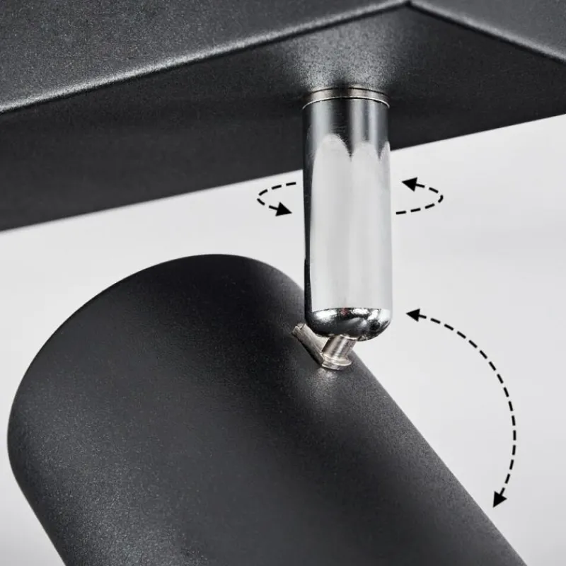 hofstein Plafonnier Javel Chrome, Noir, 2 lumières