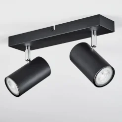 hofstein Plafonnier Javel Chrome, Noir, 2 lumières