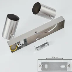 hofstein Plafonnier Javel Chrome, Nickel mat, 2 lumières