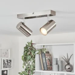 hofstein Plafonnier Javel Chrome, Nickel mat, 2 lumières