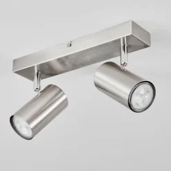 hofstein Plafonnier Javel Chrome, Nickel mat, 2 lumières