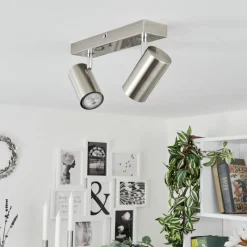 hofstein Plafonnier Javel Chrome, Nickel mat, 2 lumières