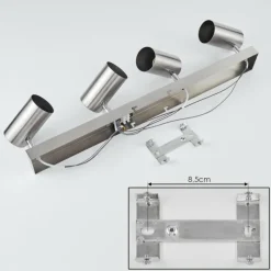 hofstein Plafonnier Javel Chrome, Nickel mat, 4 lumières