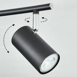 hofstein Plafonnier Javel Chrome, Noir, 4 lumières