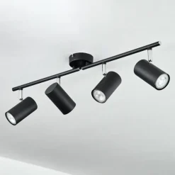 hofstein Plafonnier Javel Chrome, Noir, 4 lumières