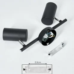 hofstein Plafonnier Javel Noir, 2 lumières* Spots Et Projecteurs