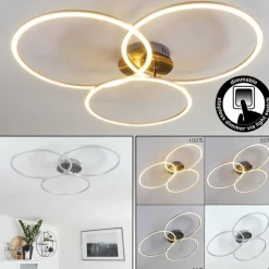 hofstein Plafonnier Johsa LED Nickel mat, Argenté, 3 lumières