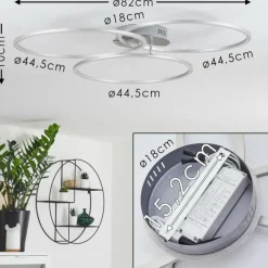 hofstein Plafonnier Johsa LED Nickel mat, Argenté, 3 lumières