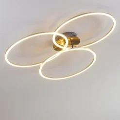 hofstein Plafonnier Johsa LED Nickel mat, Argenté, 3 lumières