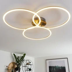 hofstein Plafonnier Johsa LED Nickel mat, Argenté, 3 lumières