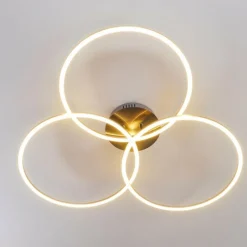 hofstein Plafonnier Johsa LED Nickel mat, Argenté, 3 lumières