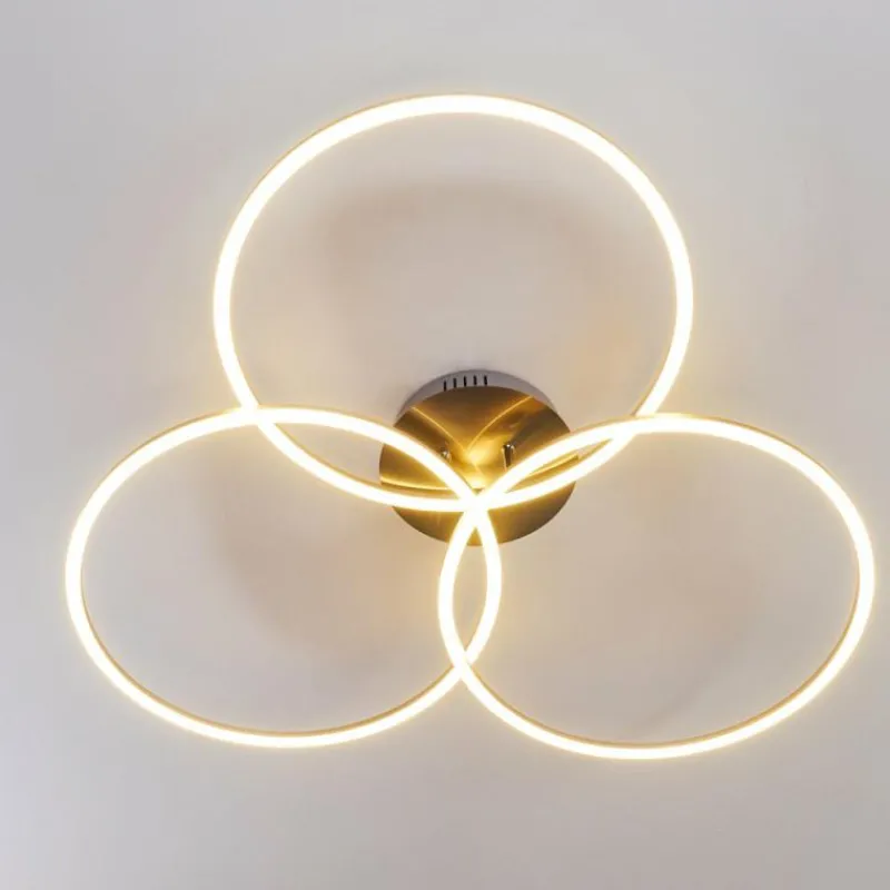 hofstein Plafonnier Johsa LED Nickel mat, Argenté, 3 lumières