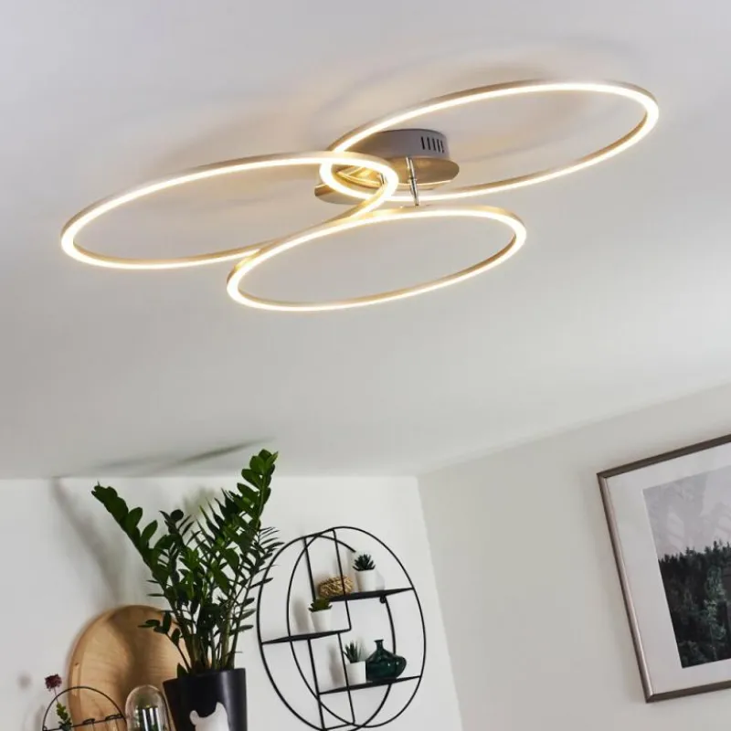 hofstein Plafonnier Johsa LED Nickel mat, Argenté, 3 lumières