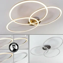 hofstein Plafonnier Johsa LED Nickel mat, Argenté, 3 lumières