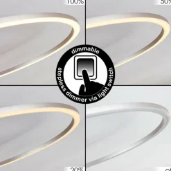 hofstein Plafonnier Johsa LED Nickel mat, Argenté, 3 lumières