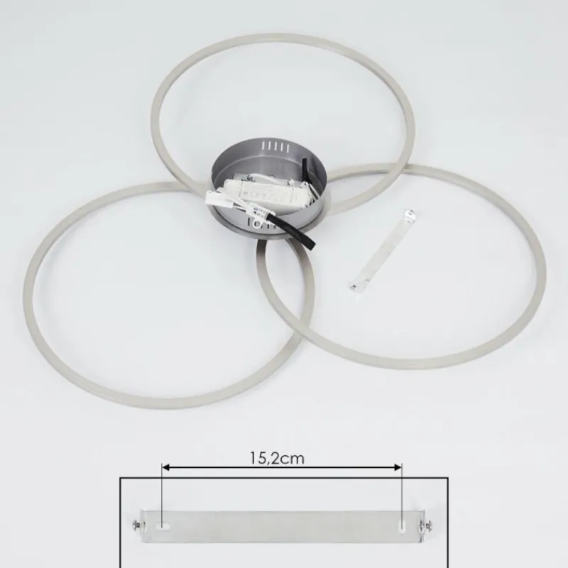 hofstein Plafonnier Johsa LED Nickel mat, Argenté, 3 lumières