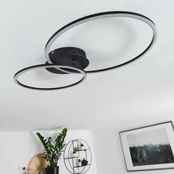 hofstein Plafonnier Johsa LED Noir, 2 lumières