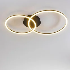 hofstein Plafonnier Johsa LED Noir, 2 lumières