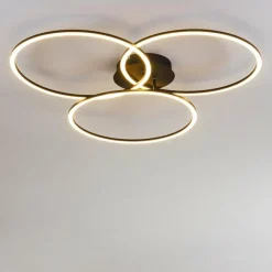 hofstein Plafonnier Johsa LED Noir, 3 lumières