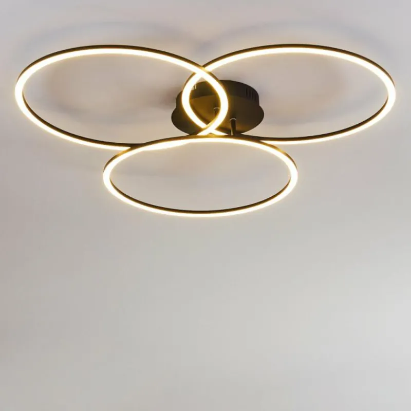 hofstein Plafonnier Johsa LED Noir, 3 lumières