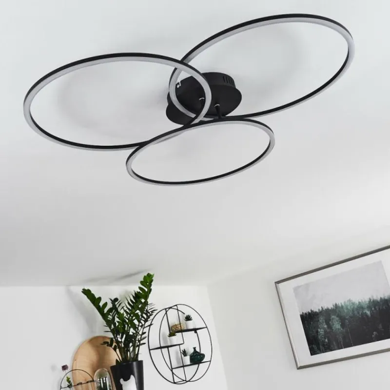 hofstein Plafonnier Johsa LED Noir, 3 lumières